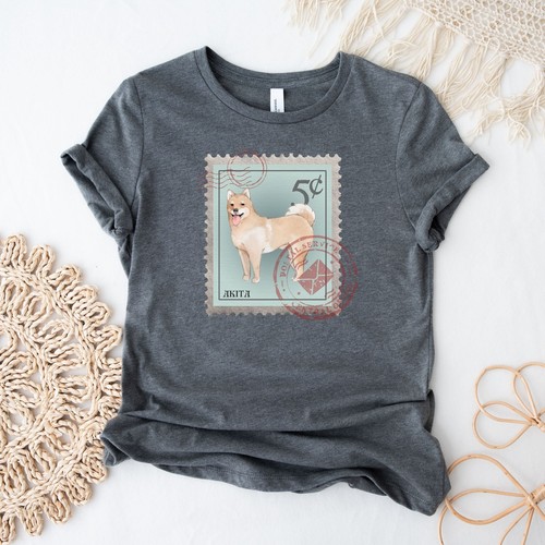 Akita postage stamp shirt - postage,