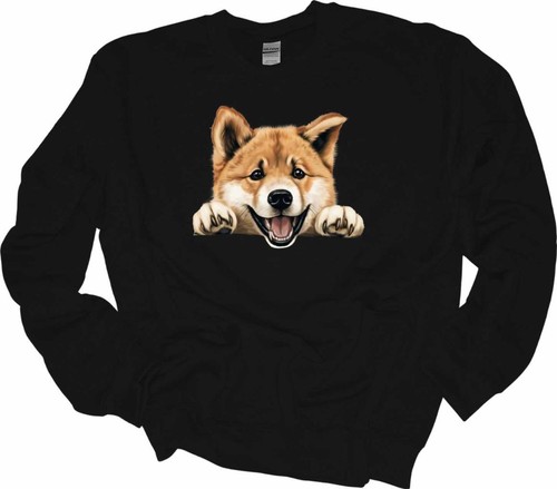 Peeking akita dog sweatshirt - peeking,